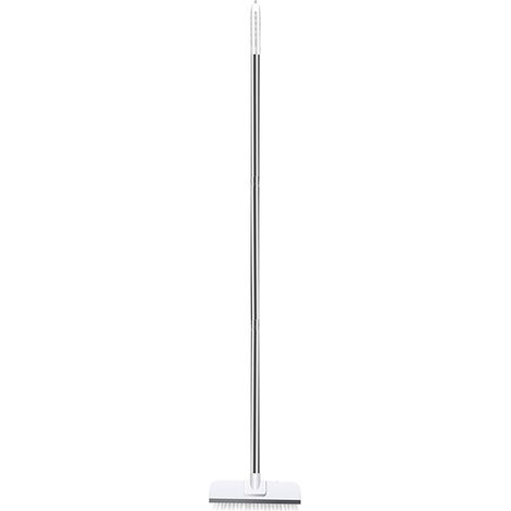 Brosse à carrelage en céramique, grattoir, brosse à poils durs en caoutchouc, brosse de nettoyage 2 en 1 pour salle de bain (1/5)