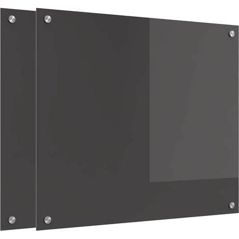 Protection de cuisine 2 pcs Gris foncé 70 x 60 cm verre trempé CFW47879 (1/5)