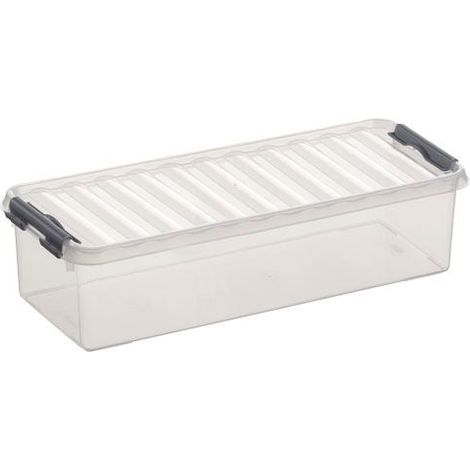 Sunware Aufbewahrungsbox Q-Line mit Deckel 38,5 x 14,1 cm 3,5 L transparent Boxen, Körbchen & Kisten (1/2)