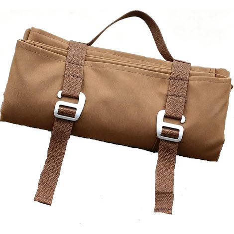 Telo da campeggio resistente e impermeabile (in robusto tessuto Oxford) – ideale per picnic e spiaggia – 145 x 200 cm (caramello) (1/5)