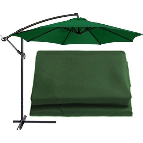 Tissu de rechange pour parasol de jardin, 3 m, 8 côtes, vert (1/5)