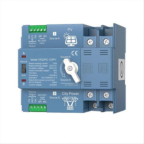 Automatischer Dual-Power-Umschalter (ATS) für Generator- oder Photovoltaikenergie auf Netzstrom, Solarwechselrichter, A (1/5)