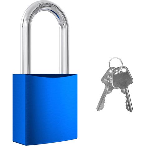 Cadenas avec 2 clés, cadenas robustes de 40 mm pour extérieur, résistant aux intempéries, en aluminium, idéal pour salle de sport, garage, abri de jardin, clôture, entrepôt. (1/5)