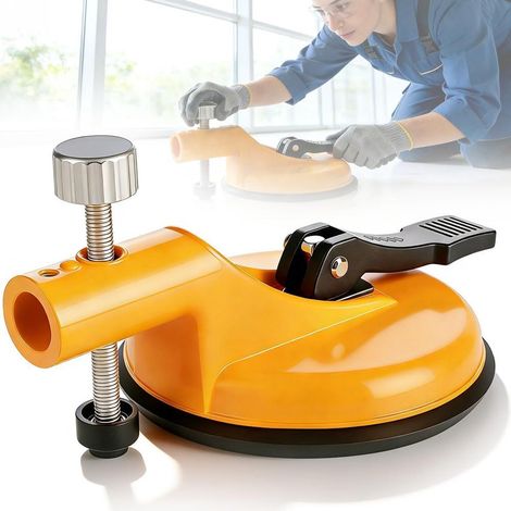 Embout de sol robuste - Hauteur réglable - Niveleuse à carrelage - Ventouse pour sol - Outil de réparation de sols - Outil pour réparer et niveler les joints entre carrelage et sol - Orange (1/5)