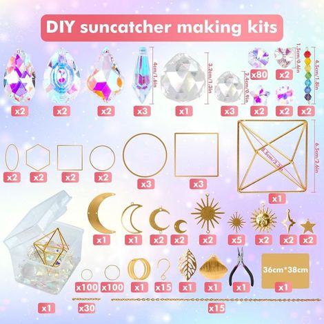 400-teiliges DIY-Sonnenfänger-Bastelset, Mondkristall-Sonnenfänger, Hängeanhänger für Fenster, Garten, Weihnachten, Hochzeit (1/4)