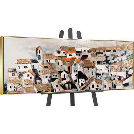 Gemälde Sonnenhäuser Rahmen Gold 150x50 cm (1/5)