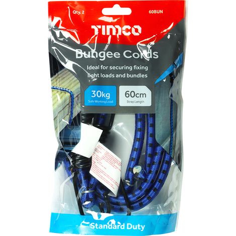 TIMCO Bungee Cords with Laminated Hook - Dia.8mm x 60cm