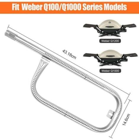 NALOOKAMIC 60040 - 43,8CM Tube de Brûleur Accessoire pour Weber Q100 Series, Q100 Q120, Q1000 Q1200 Grill Modèle 50060001 51010001 (1/3)
