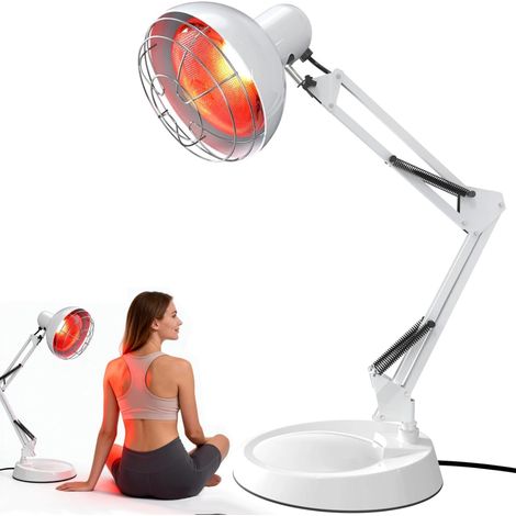 Lampe À Lumière Rouge De 100 W, Lampe Chauffante Portable, 10 Réglages De Température Et Minuterie De 5 À 60 Minutes, Lampe Chauffante À Lumière Rouge À Usage Domestique Avec Minuterie Et Socle (1/5)