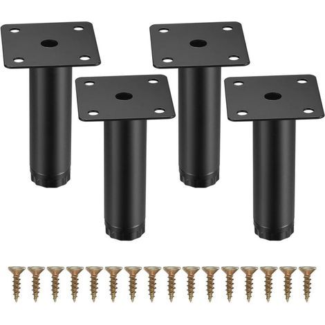 Pair 4 Stück Möbelfüße, 8 cm/3,15 Zoll verstellbare Möbelfüße, Metallbefestigungsfüße für Möbel/Tische/Stühle/Schreibtische/Küchenmöbel/Schränke/Sofas