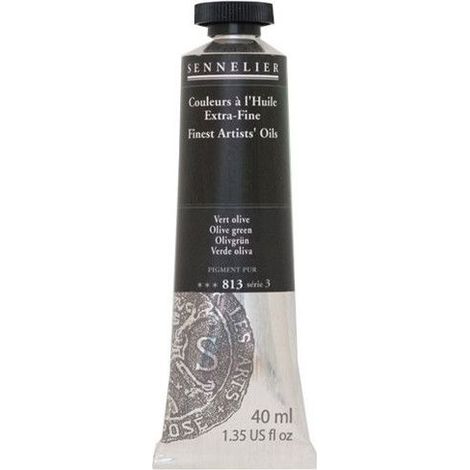 Peinture à l'huile - Sennelier - Vert Olive - 40ml - Pigments naturels - Finition satinée