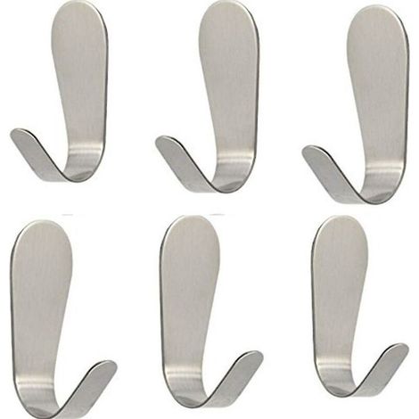 Set mit 6 selbstklebenden Haken für Badezimmerböden, robuste, wasserdichte Wandhaken aus Edelstahl 304 (1/5)