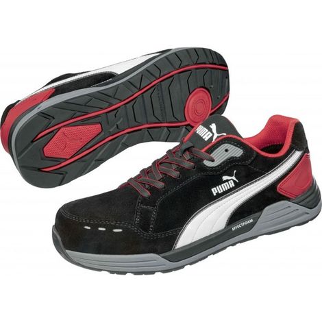 Puma Safety AIRTWIST S3 ESD HRO SRC scarpe antinfortunistiche basse metal free Nero / Rosso 44