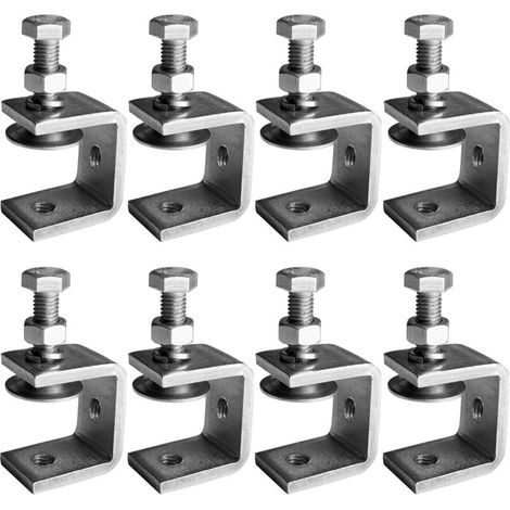 8 Pièces Pinces en C Robustes en Acier Inoxydable 304, pour Serre joints, Pinces et Tendeurs, Outils de Travail du Bois, Bricolage & Réparation Automobile
