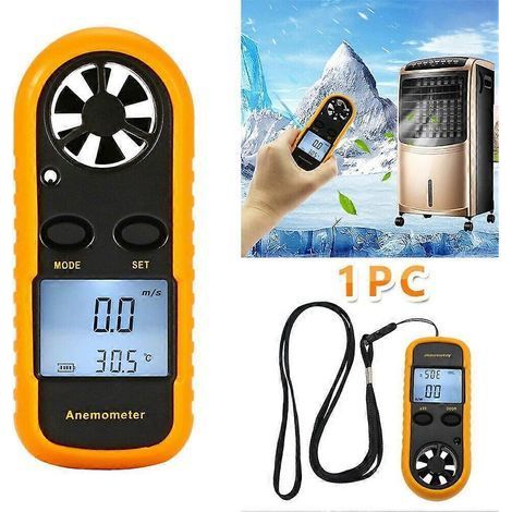 Anémomètre numérique d'extérieur avec écran LCD et fonction de maintien des données. (1/5)