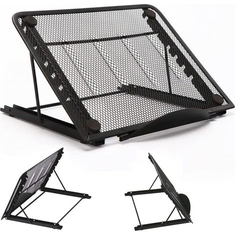 Aluminum foldable laptop stand, laptop stand, ventilated laptop stand with rubber cushion for tablet, phone (1/5)