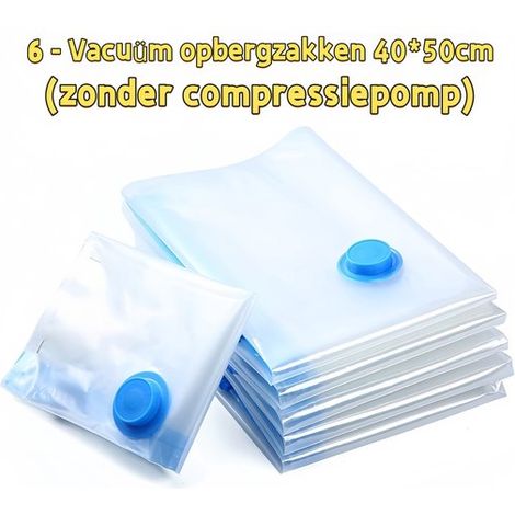 sacs de rangement sous vide - Économisez 80 % d'espace - Convient aux vêtements, oreillers, couettes et couvertures - Maison et voyage - 40 x 50 cm - Couleur de l'image (1/5)