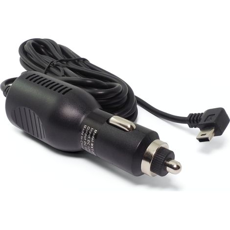 Potente caricabatterie da auto per navigatori GPS e telecamere, 5V 3A, cavo mini USB da 3 m (1/2)