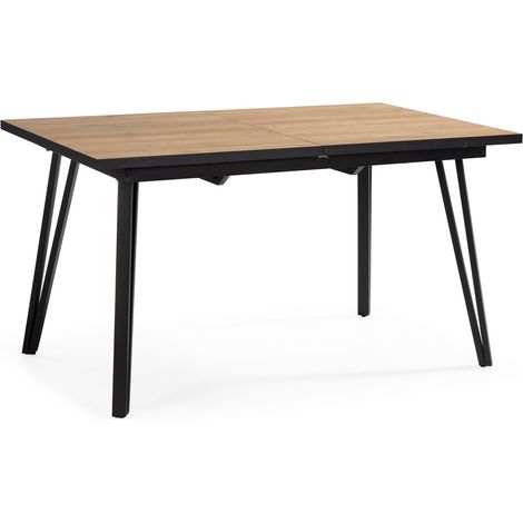 CALICOSY - Table extensible de 140 à 180 cm avec pieds en métal noir - CLEO (1/5)