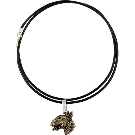 Bull Terrier, Bull Terrier III - collana con ciondolo placcato in argento per gli amanti dei cani, gioiello raffinato di Art-Dog (1/3)