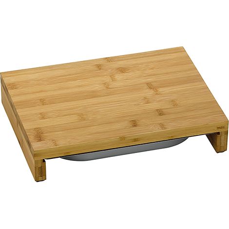 Tagliere Kela Kenina con vassoio, bambù/acciaio inossidabile, 36 x 27 x 7 cm (1/5)
