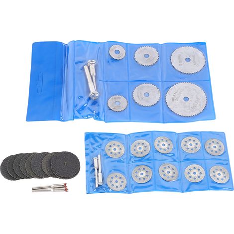 32-teiliges Set aus Kreissägeblättern, Trennscheiben und Schleifscheiben aus HSS-Stahl für Metall und Holz (1/5)