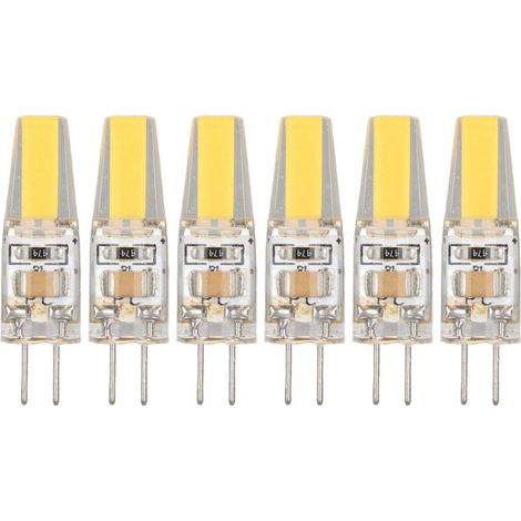 6 pièces 6W 500LM G4 ampoule LED COB Gel de silice lampe à économie d'énergie ampoule pour plafonnier applique lampe de Table 220V blanc chaud