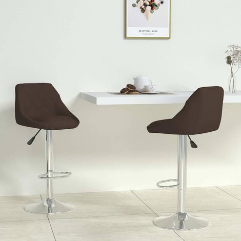 vidaXL Tabourets de bar lot de 2 marron similicuir (1/5)