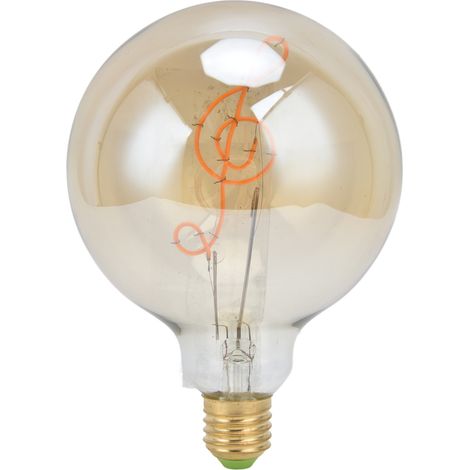 Ampoule LED G125 Dimmable 4W Transparente avec Filament Note de Musique, Lumière Chaude 220V pour Lustre, Spectre Sonore Amélioré (1/5)