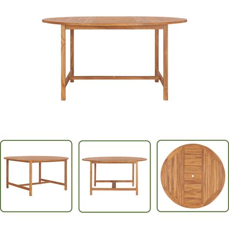 The Living Store Gartentisch 150x76 cm Massivholz Teak - Gartentisch - Teaktisch - Esstisch - Outdoor Möbel - Wetterfest (1/5)