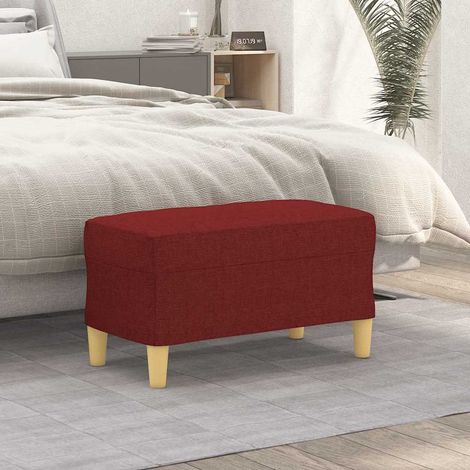vidaXL Banc Rouge bordeaux 70x35x41 cm Tissu (1/5)