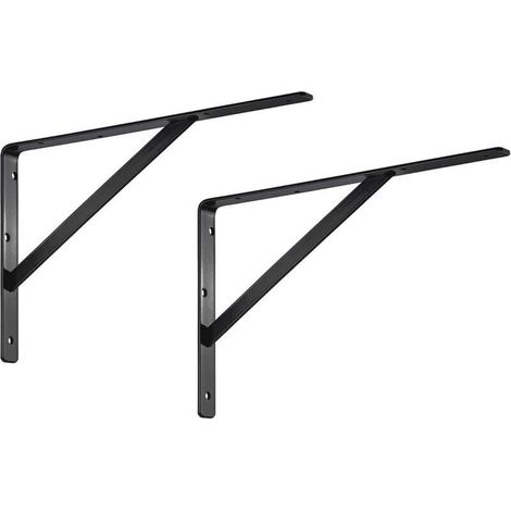 High-performance bracket, 2 pieces - Athena wall bracket, 300 mm deep, black baby carrier, load capacity 300 kg, shelf support (300 x 190 mm) (1/5)