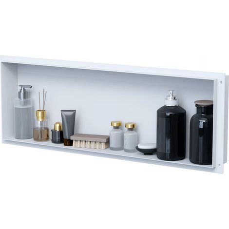 VILSTEIN Duschnische 30x90 cm Unterputz Wandnische Weiß Randloses Duschregal mit Ablagefach