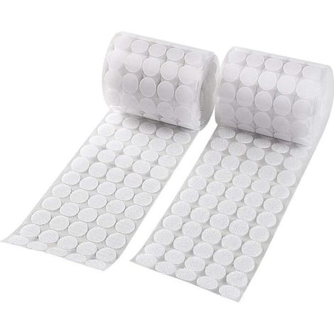 Irovami Pastilles auto-adhésives Velcro blanches imperméables de 10 mm (500 pièces) (1/5)
