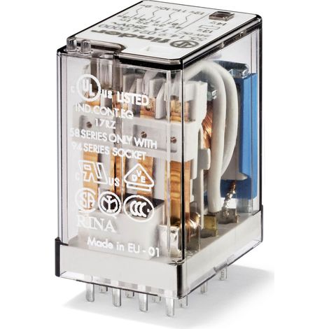 Relais industriel 4RT 7A 6V DC AgNi FINDER 551490060000PAS