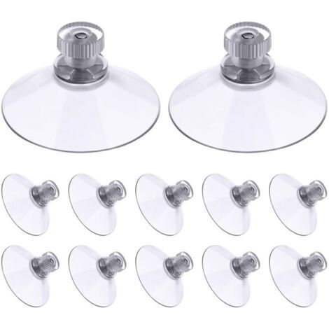 FENOPLASTICALot de 30 Ventouses avec Filetage et écrous moletés 41 mm, Transparentes, pour Voiture, Camping, vitre, Pare-Soleil (1/5)