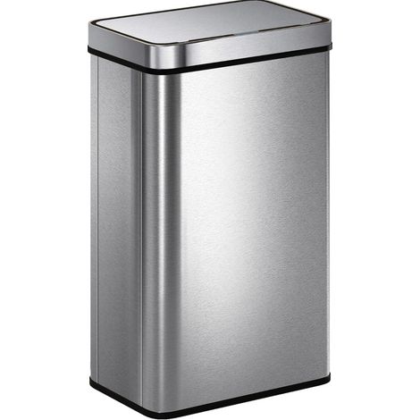 Pattumiera con sensore 60 L in acciaio inox argento con coperchio automatico HOMVRA (1/5)