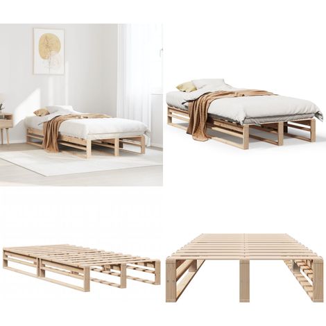 vidaXL Cadre de lit sans matelas 90x200 cm bois de pin massif (1/5)