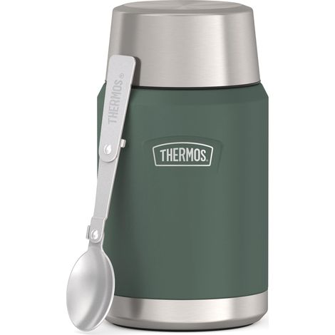 Pot alimentaire de 710 ml - Double paroi en acier inoxydable 18/8 - Garde au chaud et au froid - Avec cuillère pliable - Fond antidérapant - Étanche - 0,71 l (1/5)