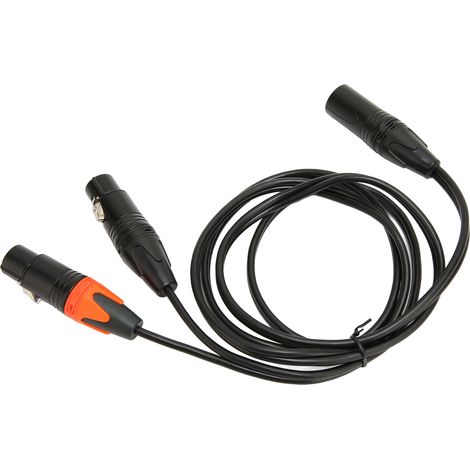 Câble répartiteur en Y XLR mâle vers double XLR femelle pour microphone, compatible avec table de mixage, égaliseur, orgue électronique et amplificateur. (1/4)