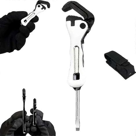 La Mini Stubby, Mini Stubby Pipe Vise Wrench, Mini clé auto-ajustable, Taille, Outil clé 2 en 1 pour espaces restreints (1/5)