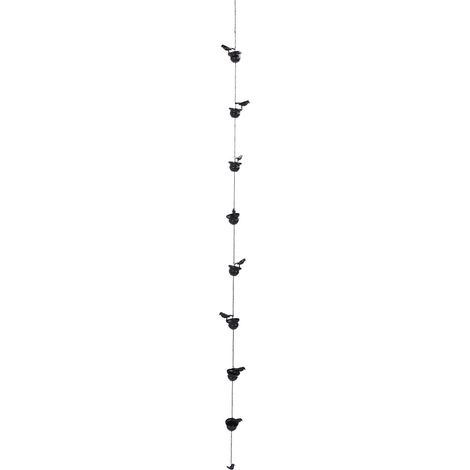 Chaîne de pluie à oiseaux en fer drainage performant tintement cristallin godets oiseaux décor gouttière descente (1/5)
