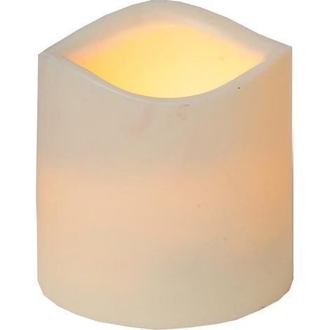 Star Trading Bougie Paul, bougie ronde, beige, LED, minuterie, jaune, extérieur, 7,5 cm