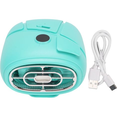 Ventilatore portatile con diffusore di aromaterapia, 100 velocità regolabili in continuo, display digitale a LED, ricaricabile, per uso esterno (verde). (1/5)