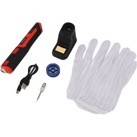 Kit de fer à souder USB rechargeable, chauffage rapide 450°C antioxydation, capteur tactile éclairage LED, fer portable pour circuits imprimés (1/5)