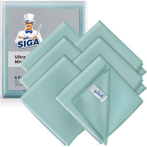 MR.SIGA Ultrafein Mikrofaser Reinigungstücher Fensterputztuch 6er Set (1/5)
