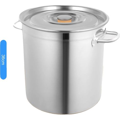 Olla para sopa, fabricada en acero inoxidable duradero, versátil para cocinar, 35 litros. (1/2)