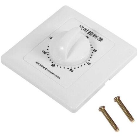 Hochleistungs-Pumpenzeitschalter (220 V Wechselstrom) mit elektronischer Steuerung, mechanischem Countdown-Timer und Steckdose (120 min). (1/5)