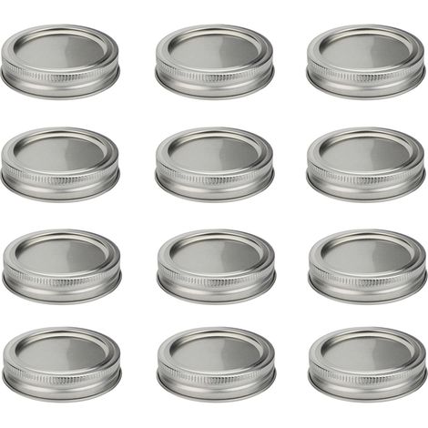 10 tapas de acero inoxidable, con cierre hermético y rosca externa, para tarros Mason, para almacenar alimentos. (1/5)