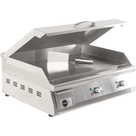 Plancha électrique inox 3200W – 73cm de long – 25cm de haut – 15 à 20 convives – Norme IPX4 et thermostat réglable 50-300°C – Garden All (1/4)
